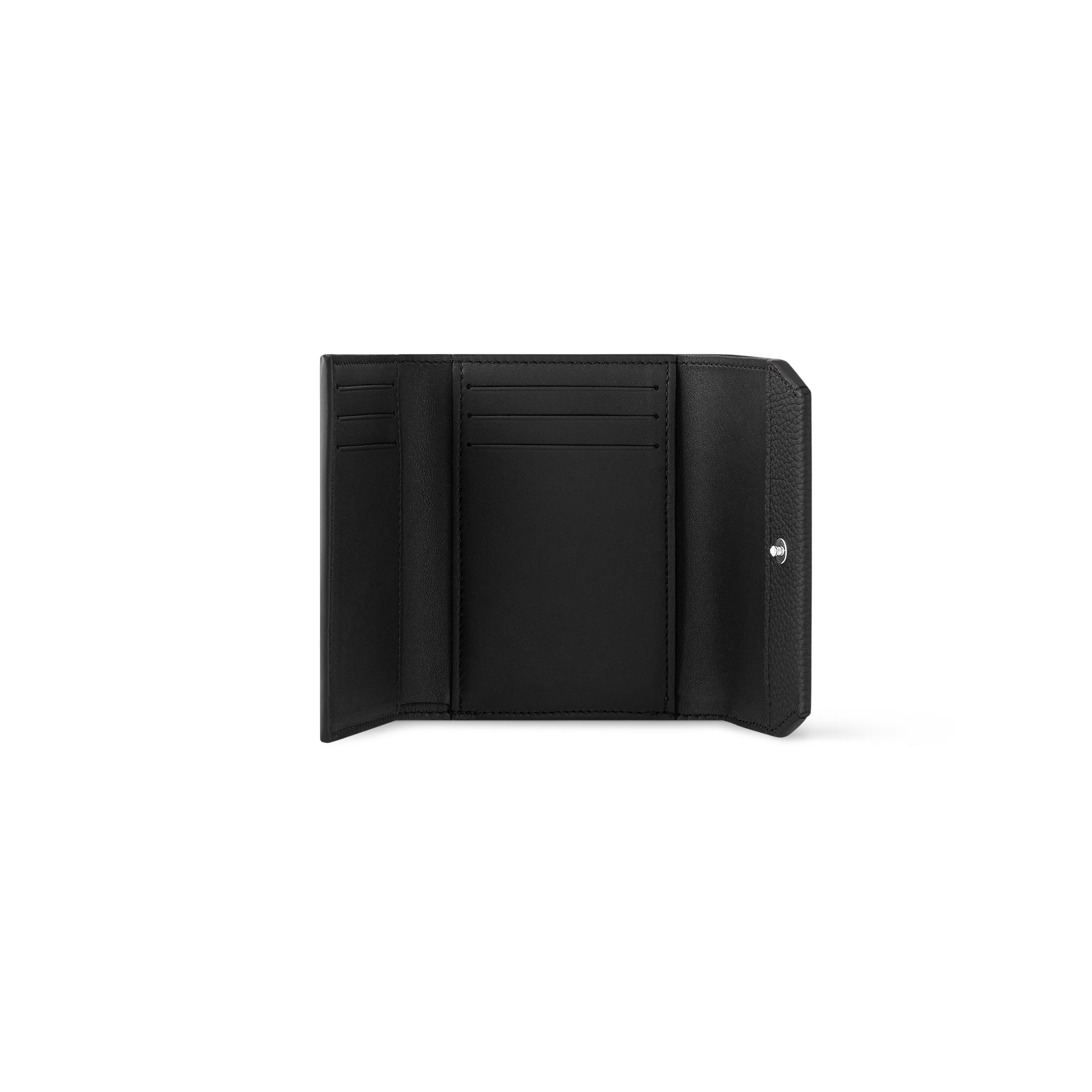 Men's Black Leather Wallet With Bill Compartment