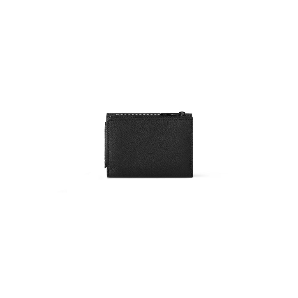 Men's Black Leather Wallet With L-Zip Opening