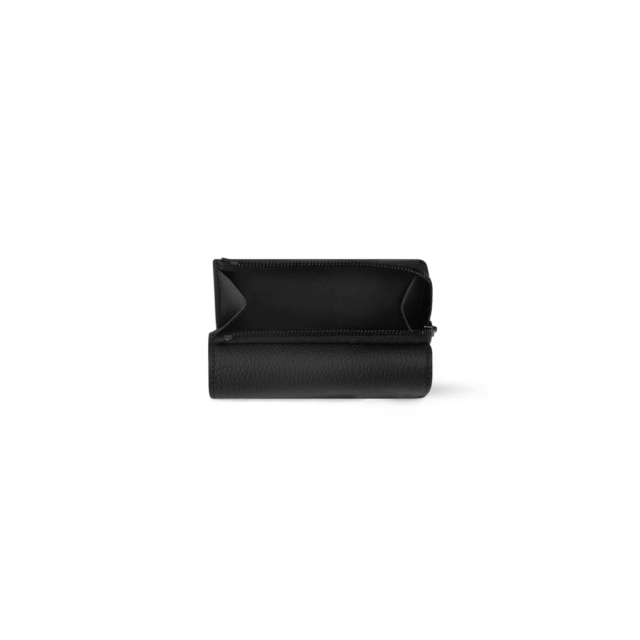 Men's Black Leather Wallet With L-Zip Opening