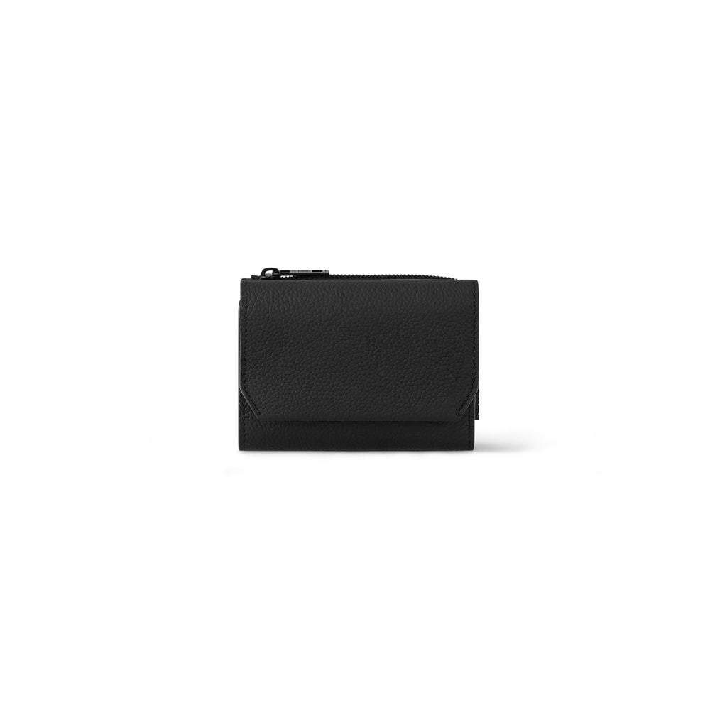 Men's Black Leather Wallet With L-Zip Opening