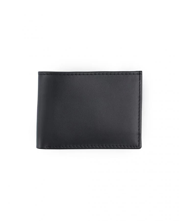 Men's Black Leather Wallet With Two Card Slots