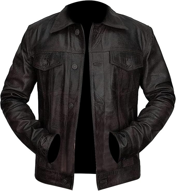 Men's Black Vintage Style Leather Jacket
