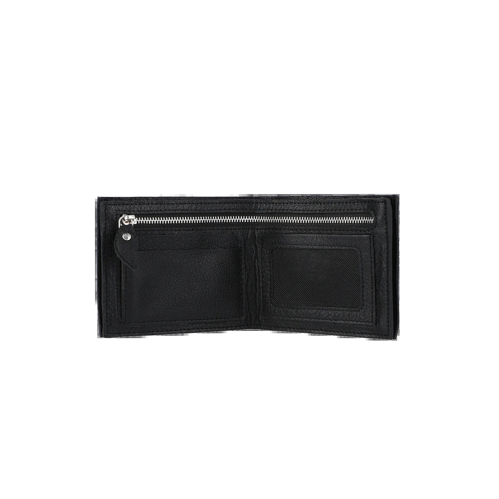 Men's Black and Gray Leather Wallet With ID Window