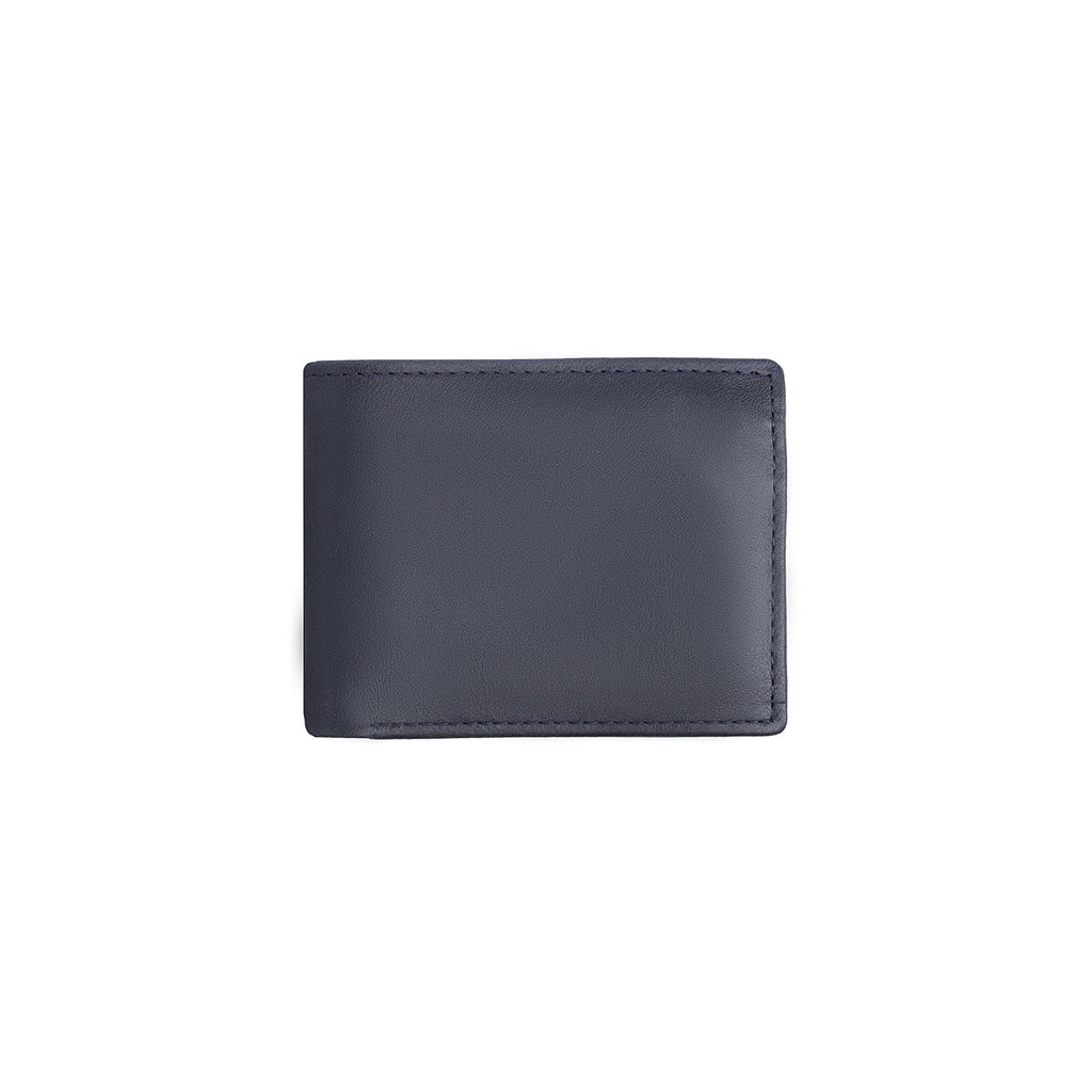 Men's Blue Leather Wallet With Two ID Windows