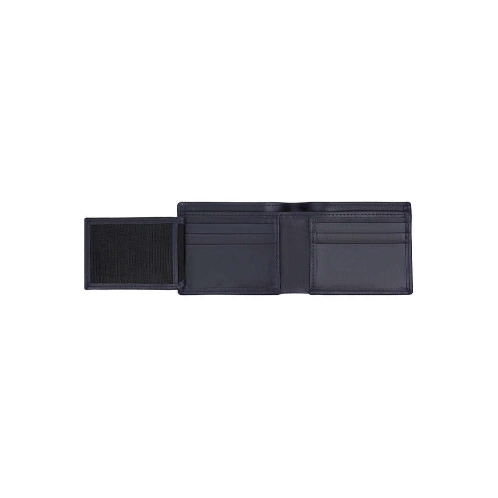 Men's Blue Leather Wallet With Two ID Windows