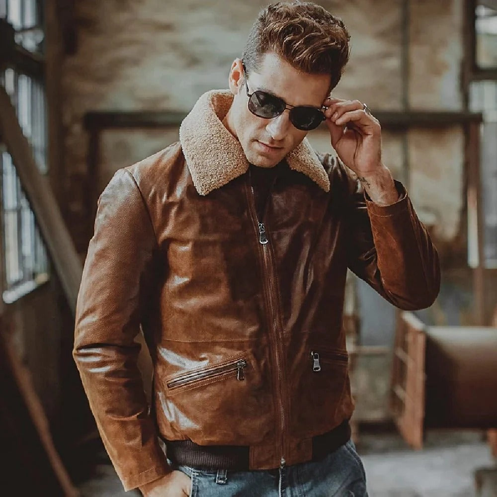 Men's Bomber Aviator Flight Jacket