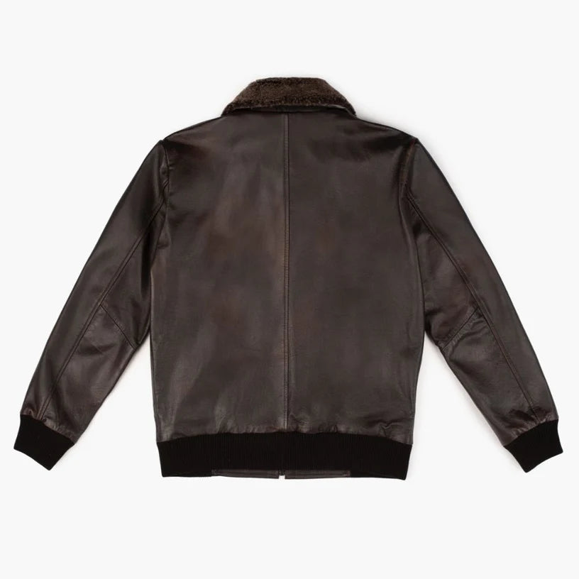 Chaqueta de aviador bomber marrón para hombre