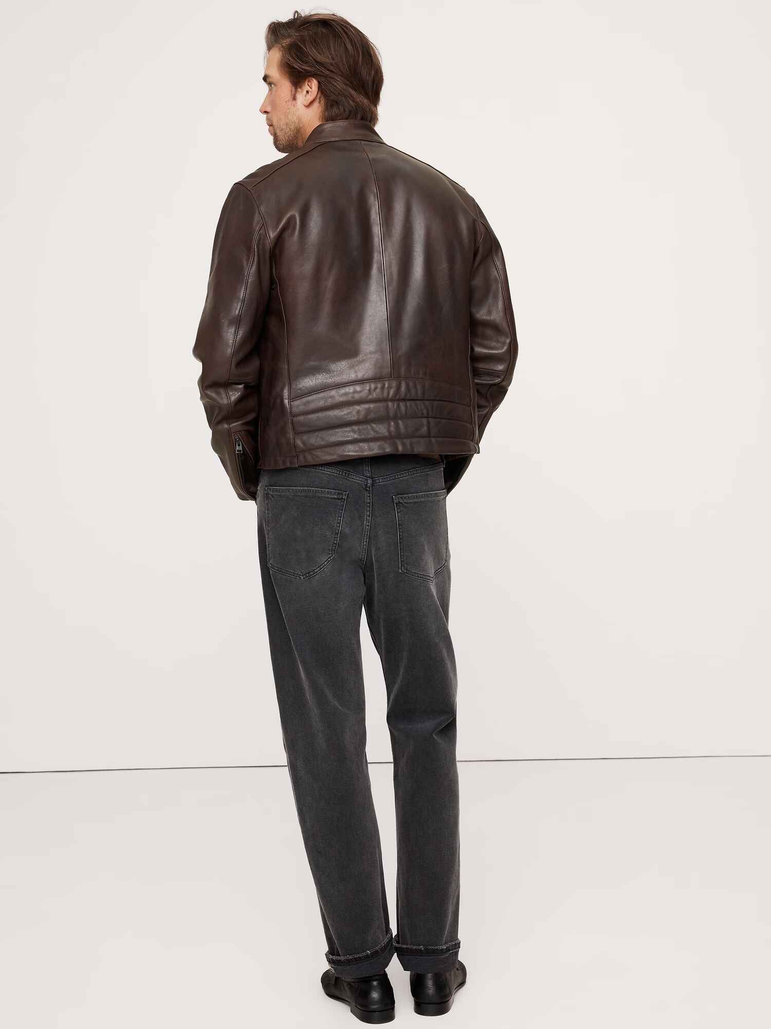 Men's Brown Biker Leather Jacket