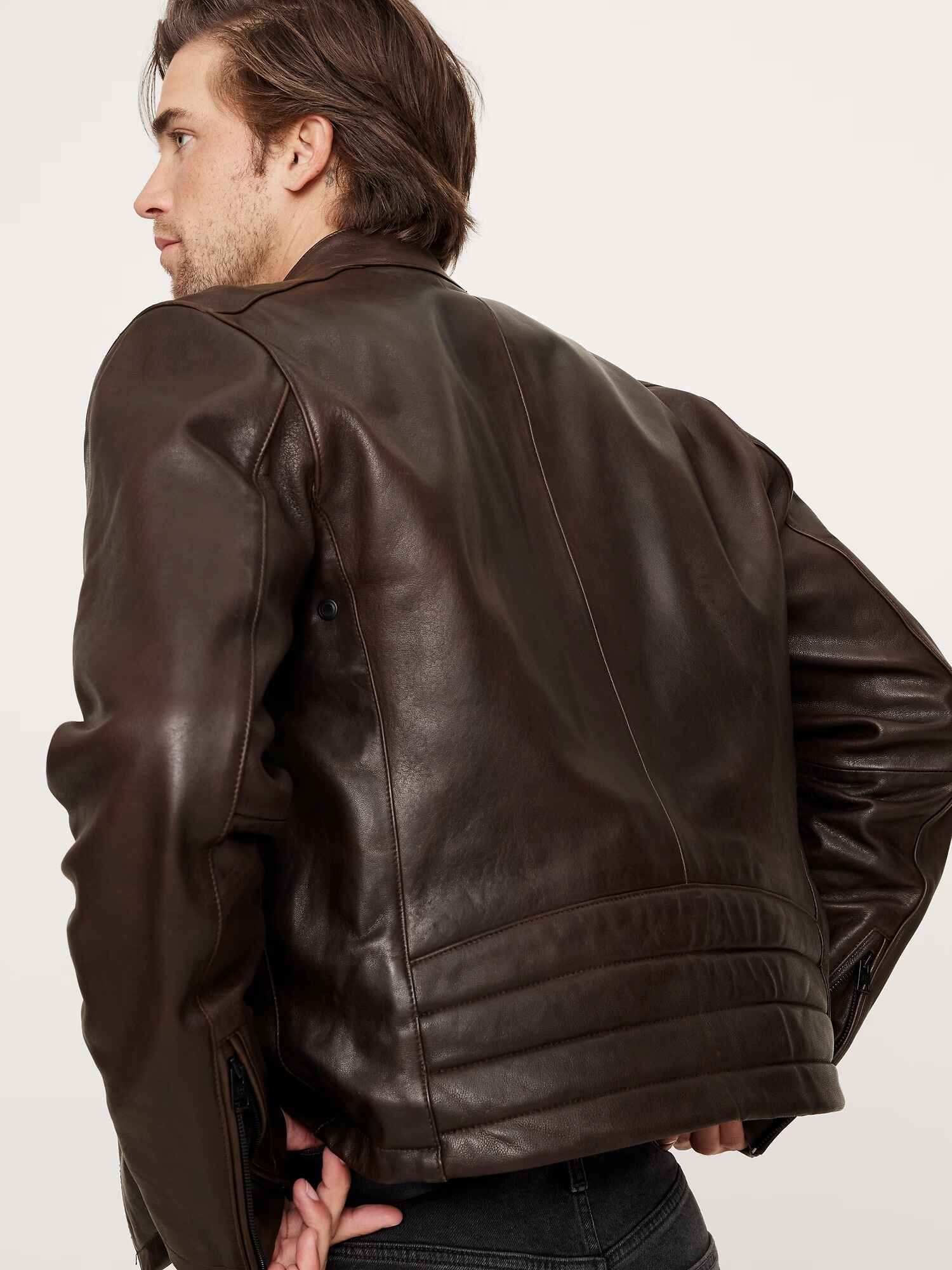 Men's Brown Biker Leather Jacket