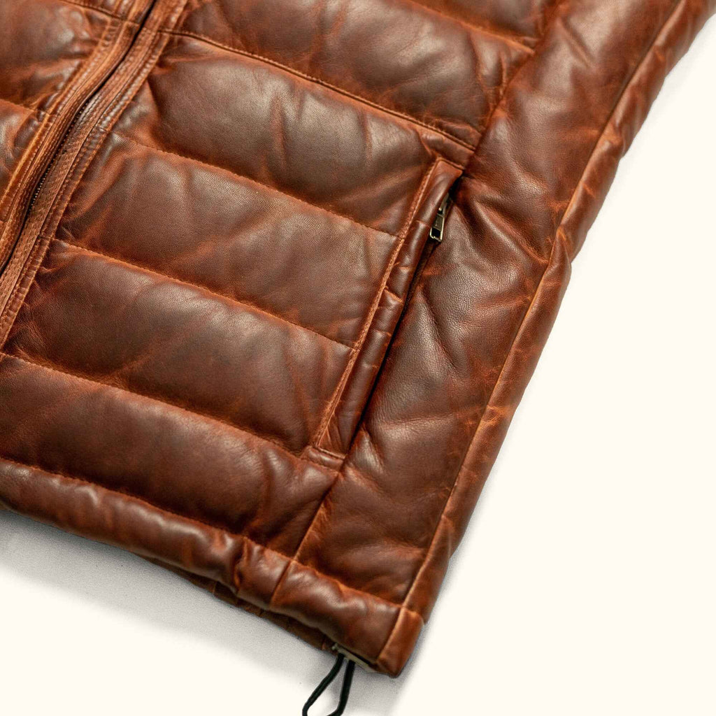 Men's Brown Bridger Leather Down Vest