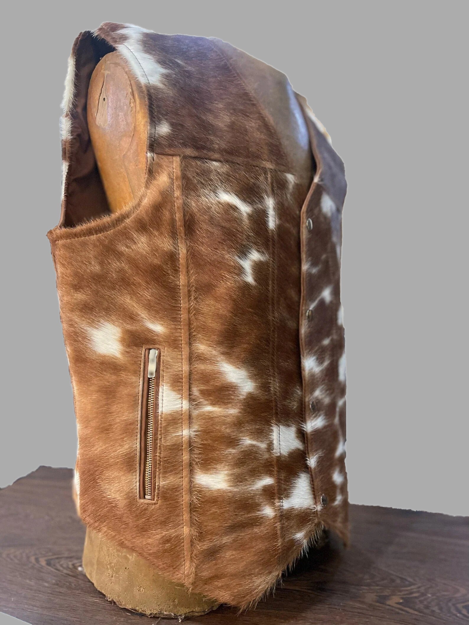 Men's Brown Cowhide Leather Vest