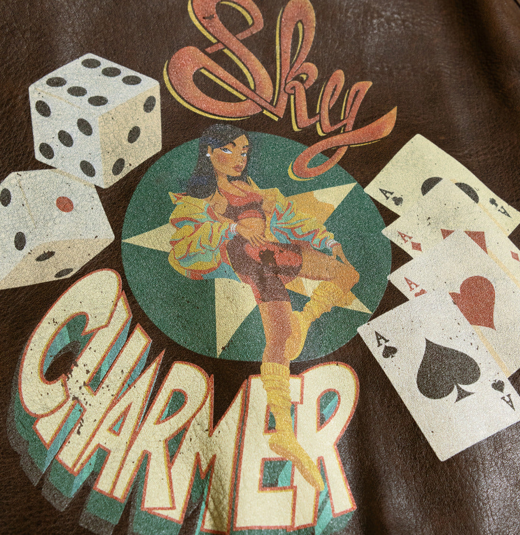 Men's Brown Distressed Leather Varsity Jacket