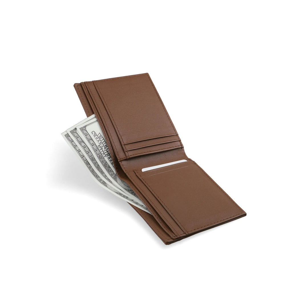 Men's Brown Leather Wallet With ID Window