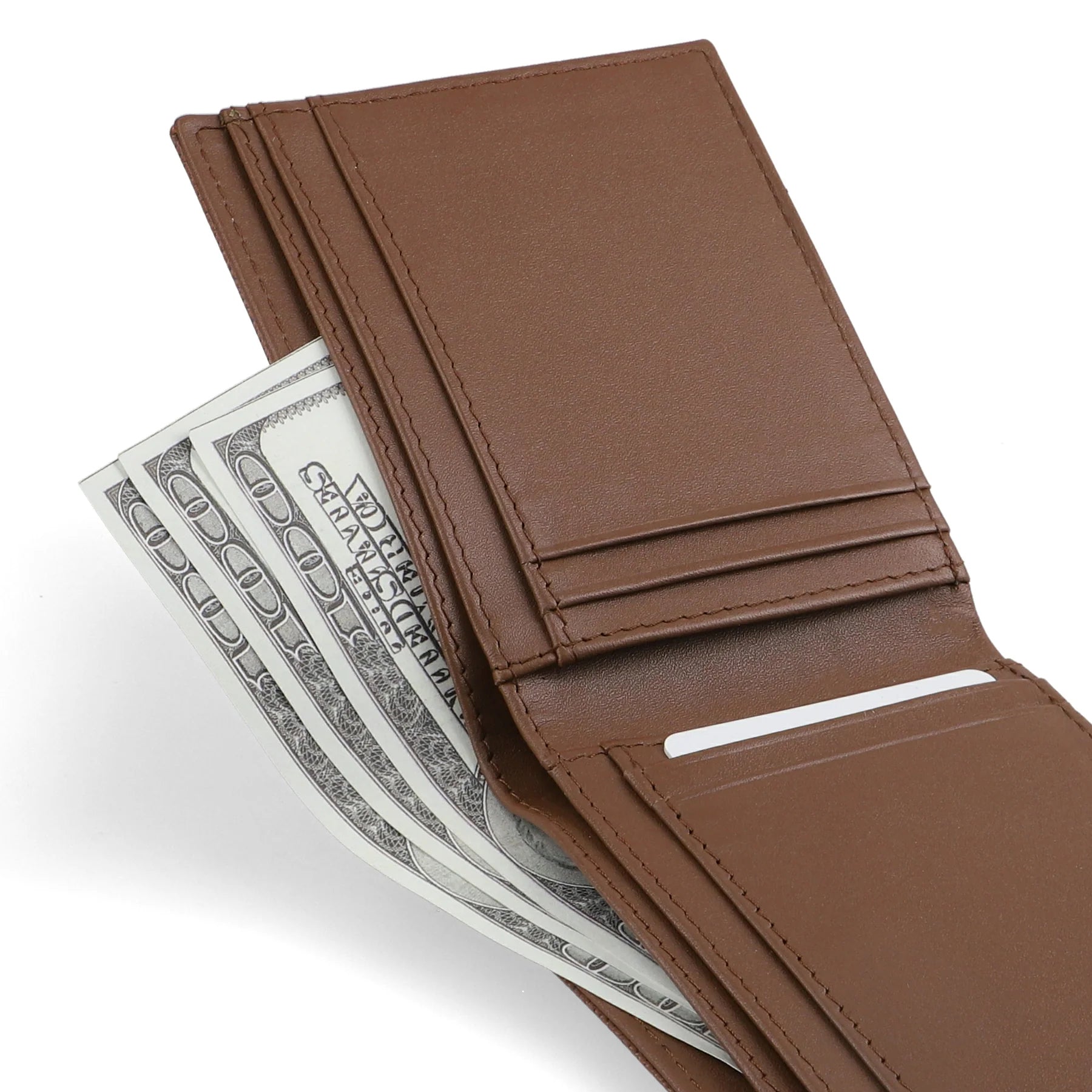 Men's Brown Leather Wallet With ID Window