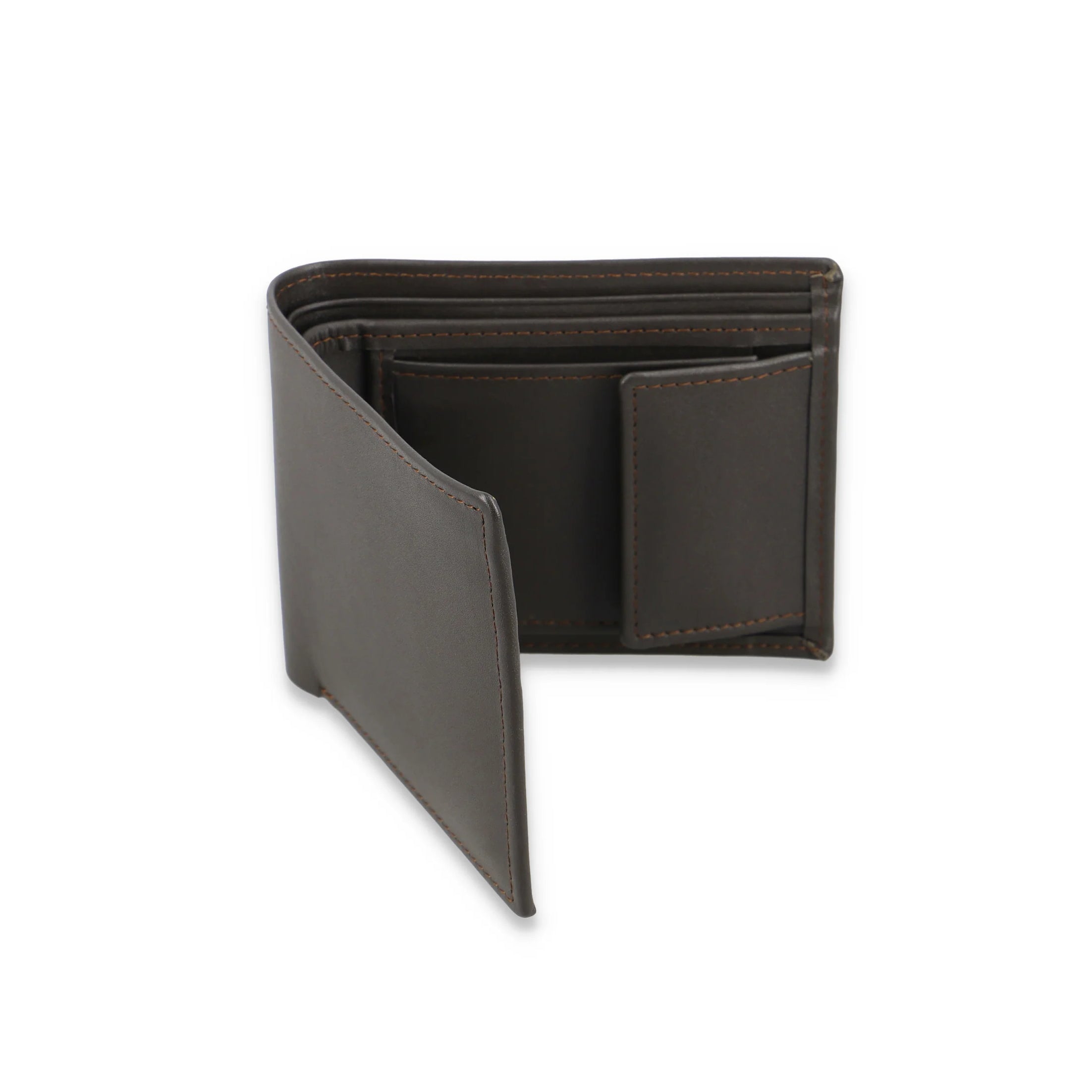 Men's Brown Leather Wallet With Six Card Pockets