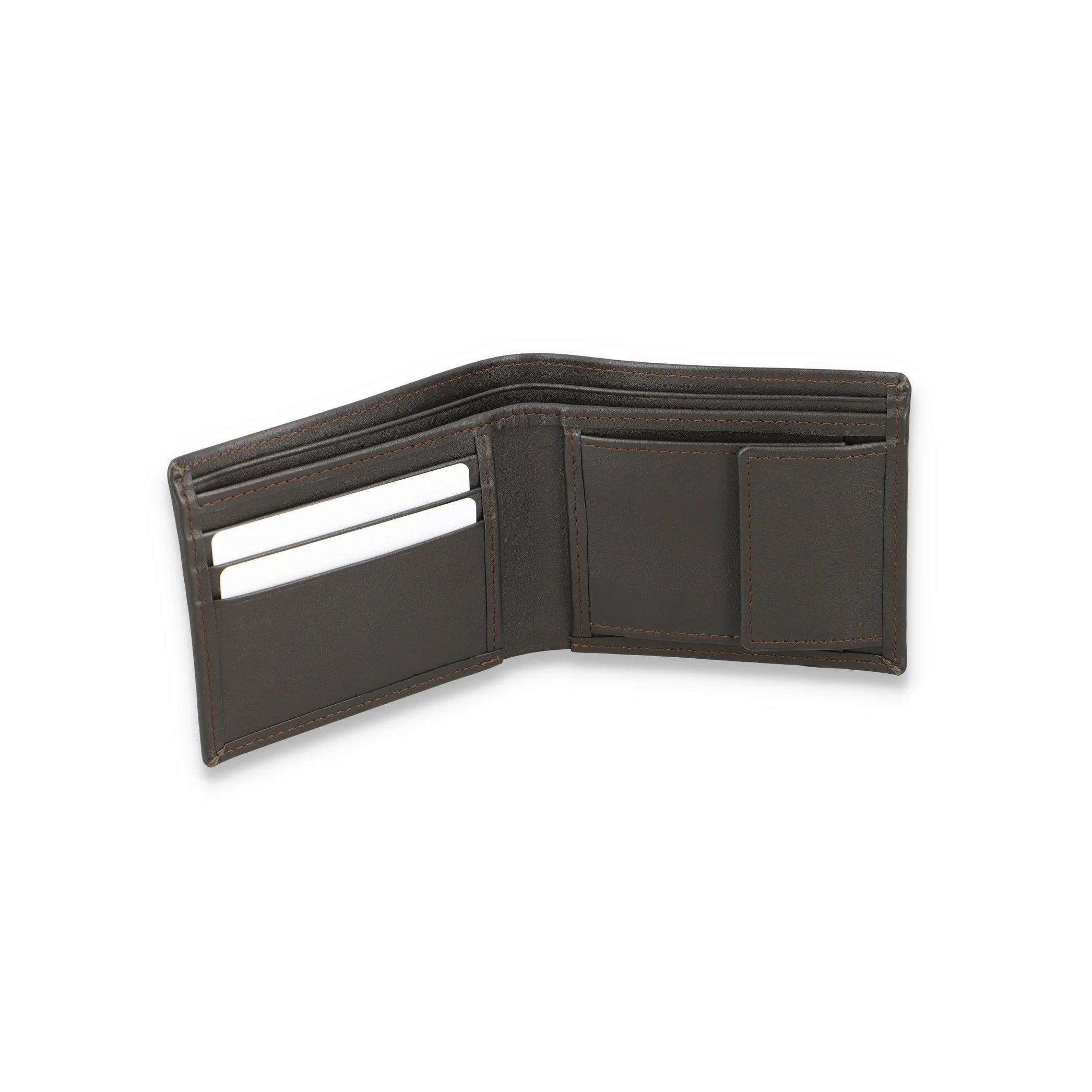 Men's Brown Leather Wallet With Six Card Pockets