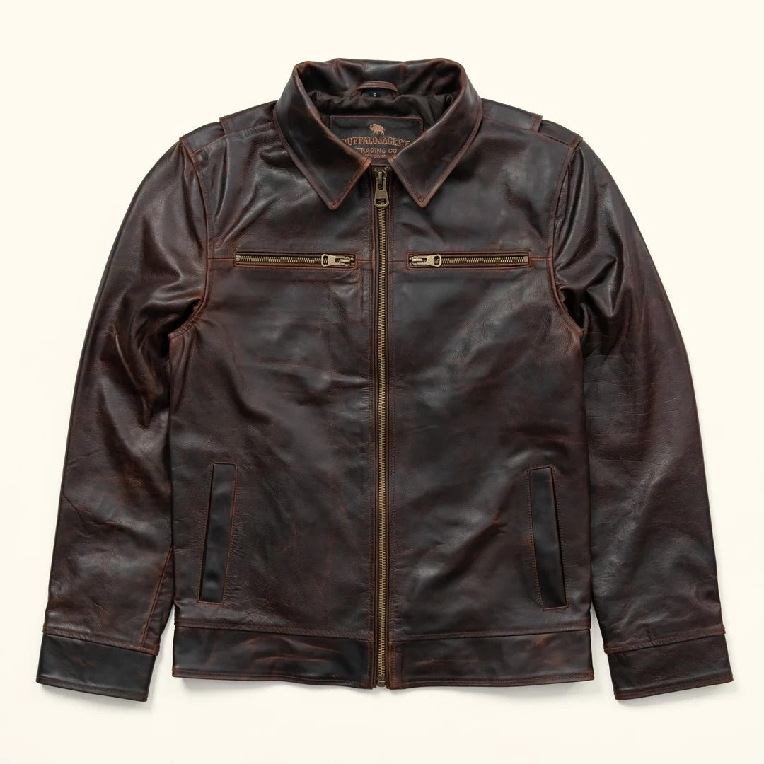 Men's Brown Legacy Leather Moto Jacket