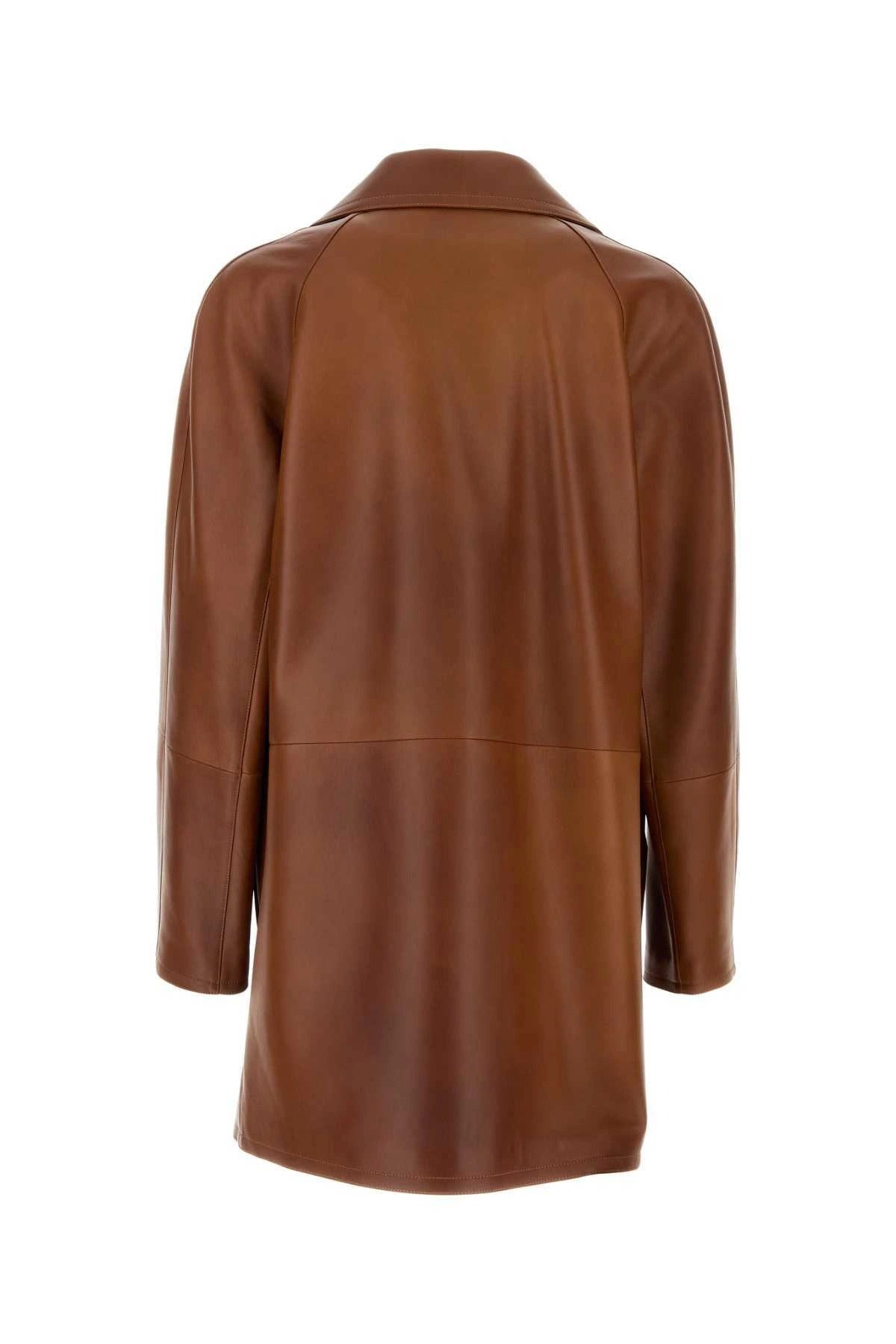 Men's Brown Nappa Leather Trench Coat