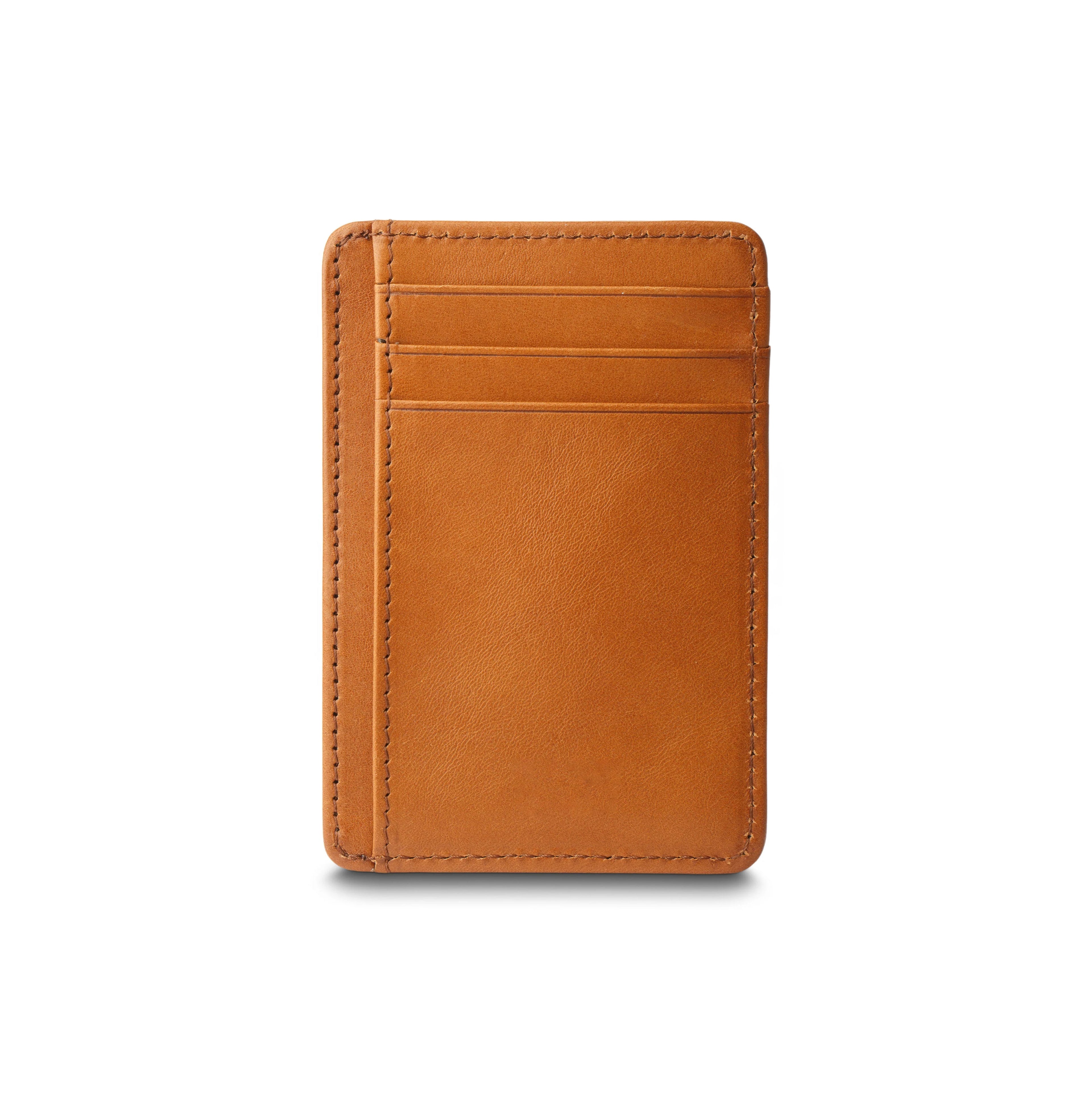 Men's Brown Vitello 7 Pocket I.D Card Case Leather RFID