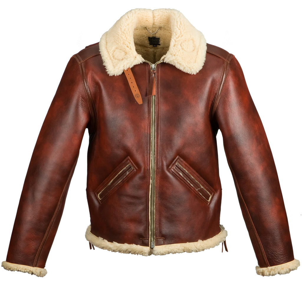 Men's Slim Fitted Fur & Shearling Leather Jacket With White Fur