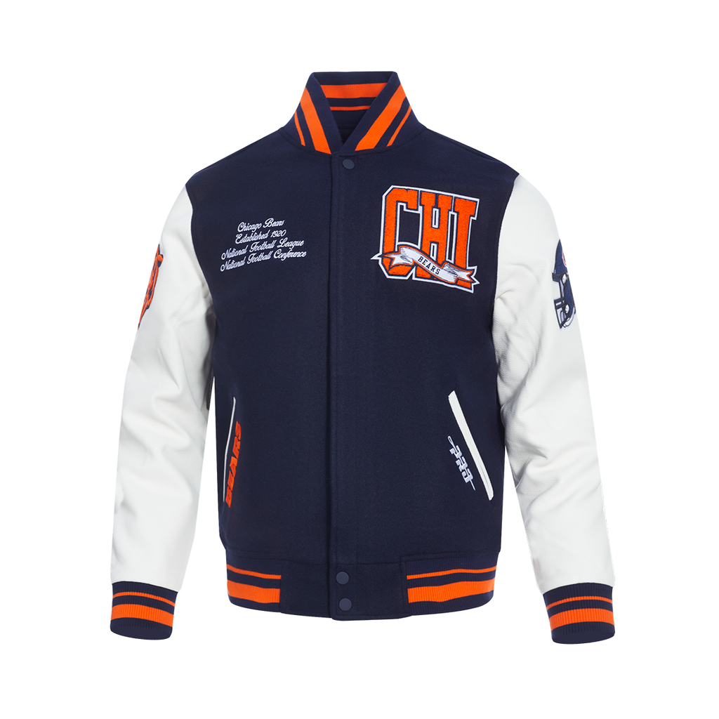 Chicago Bears Collegejacke aus Rippwolle für Herren