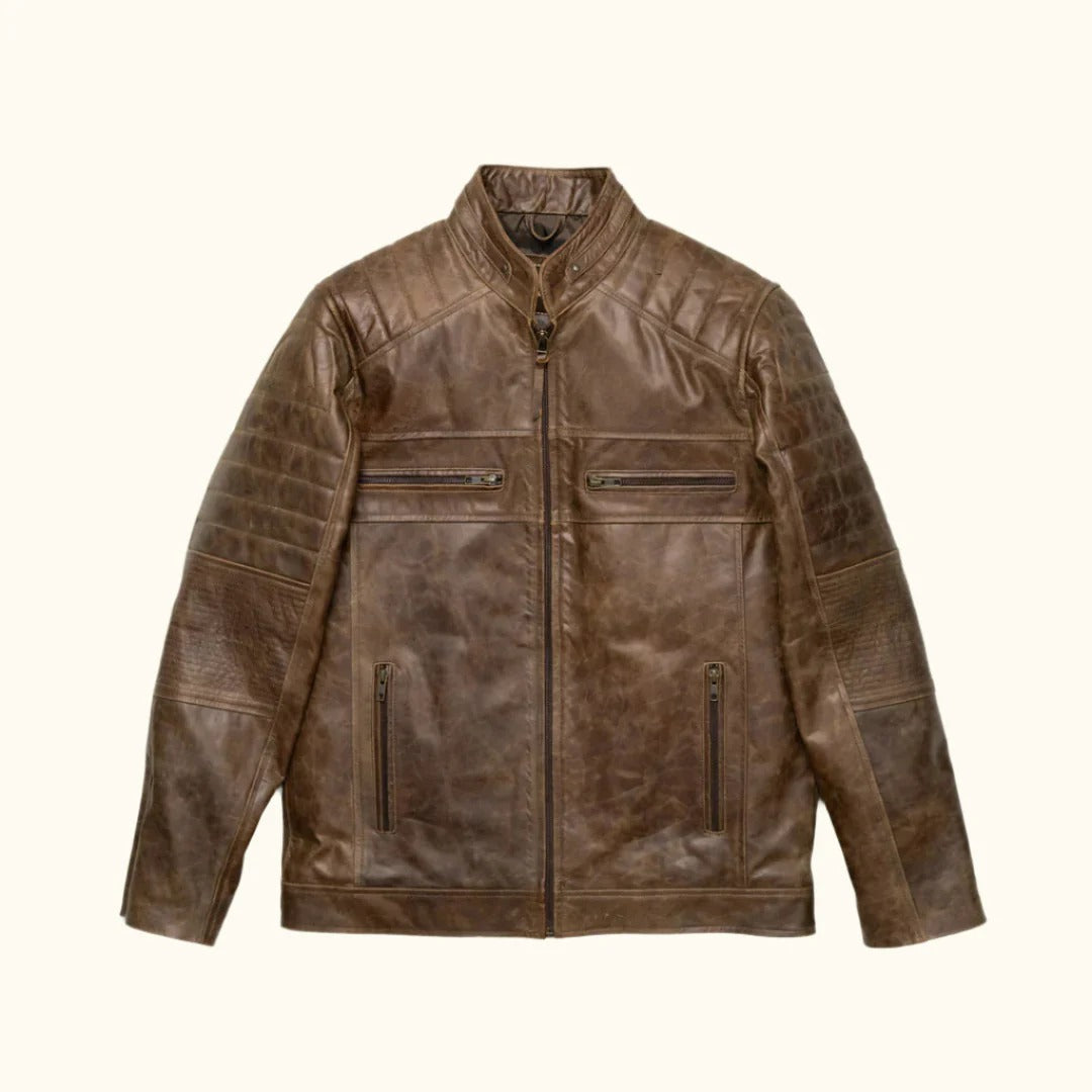 Men's Cafe Racer Leather Jacket