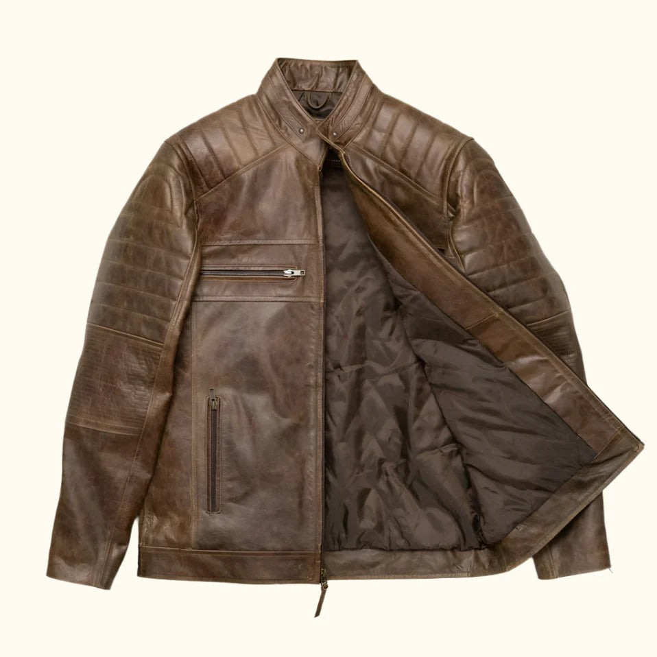Men's Cafe Racer Leather Jacket