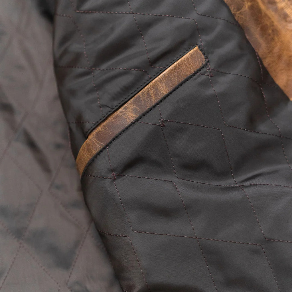 Chaqueta de cuero Cafe Racer para hombre