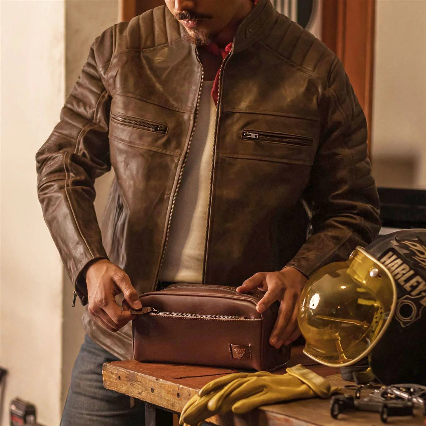 Men's Cafe Racer Leather Jacket