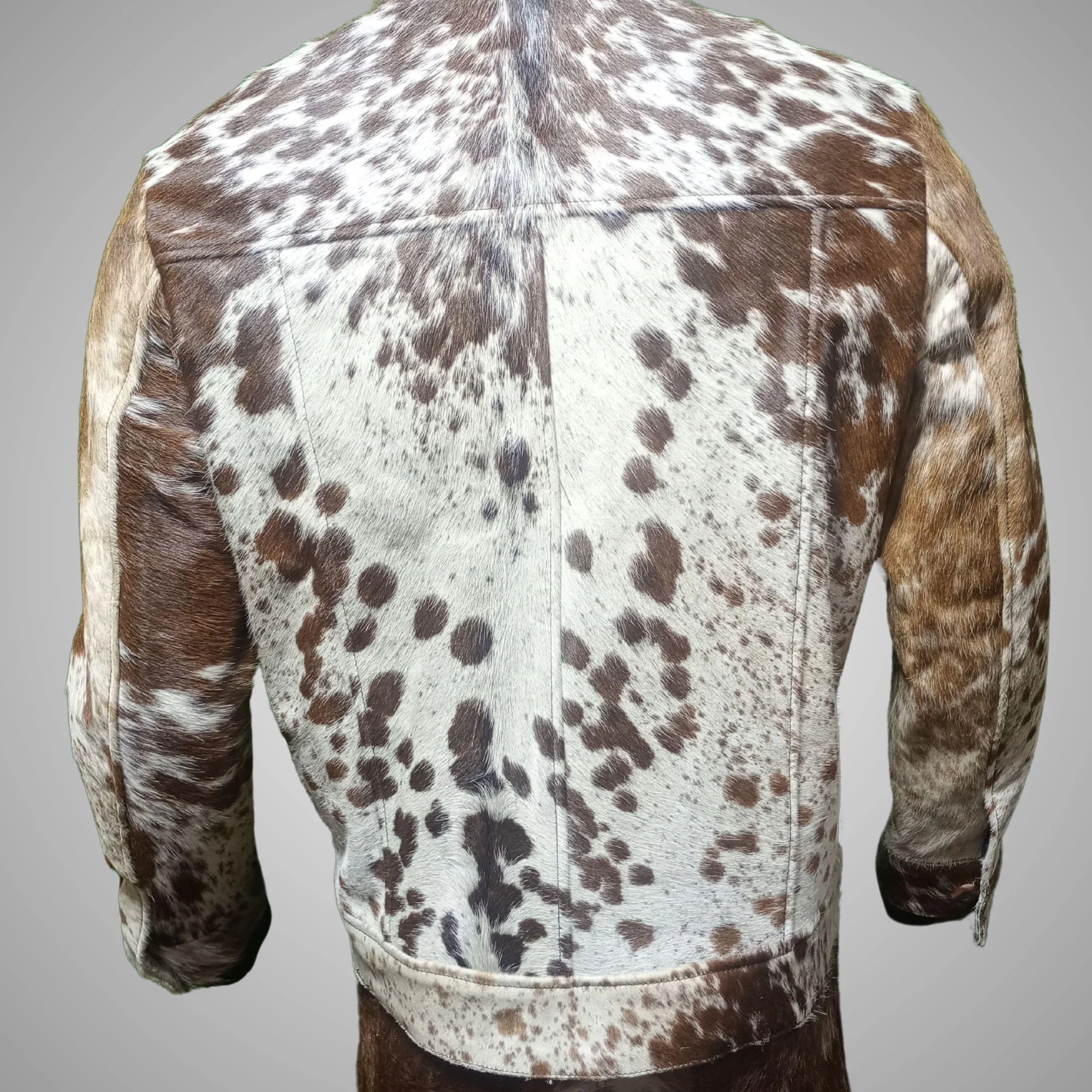 Men’s Casual Cowhide Leather Cow Hair Western Jacket