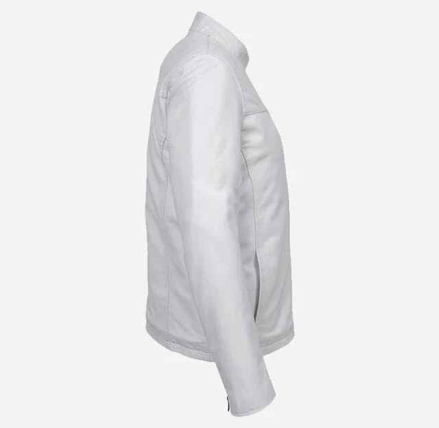 Men's Black & White Casual Style Leather Jacket