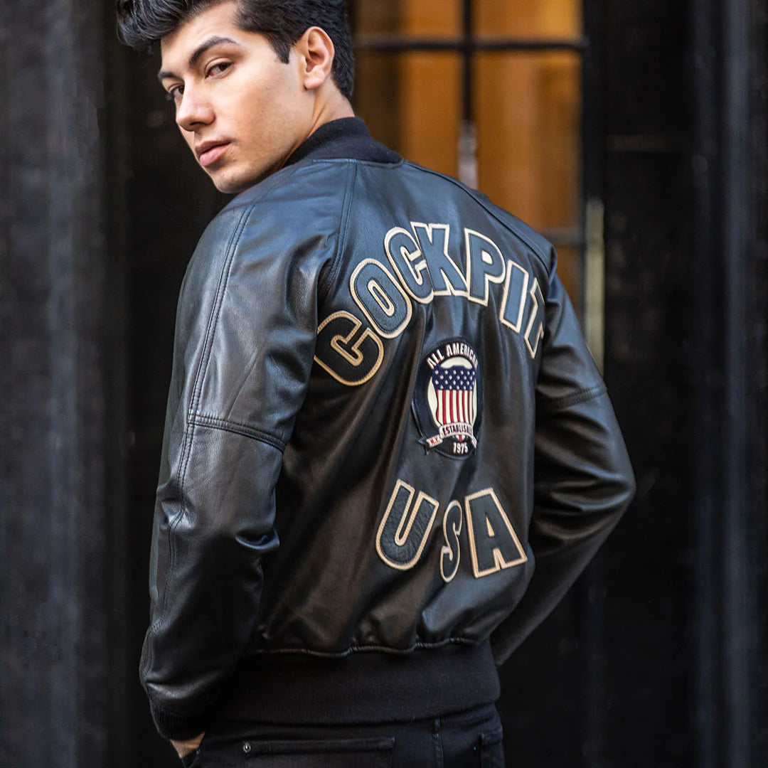 Men's Cockpit USA Letterman Varsity Jacket