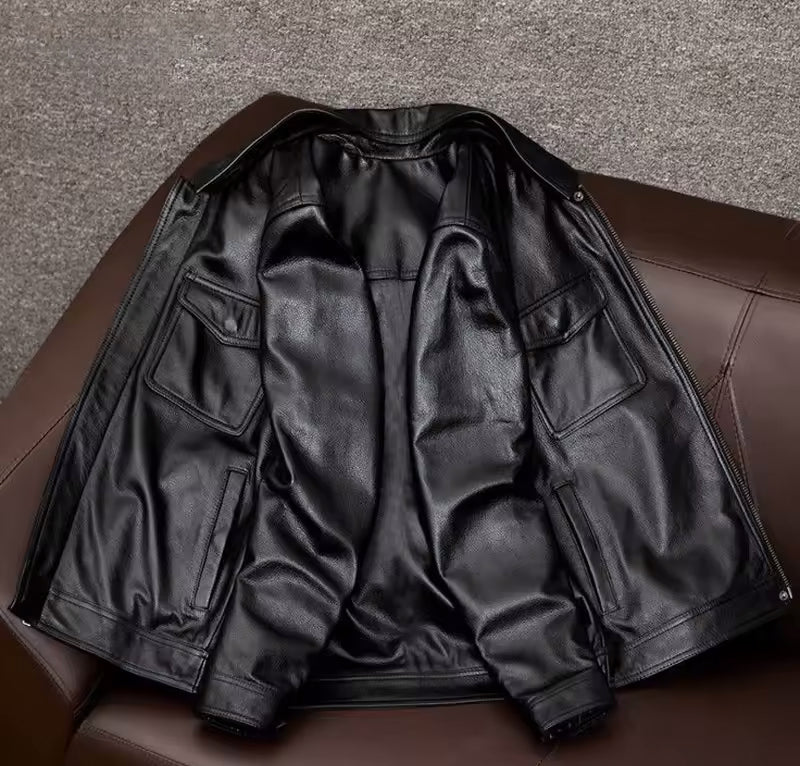 Men's Collar Trendy Leather Jacket