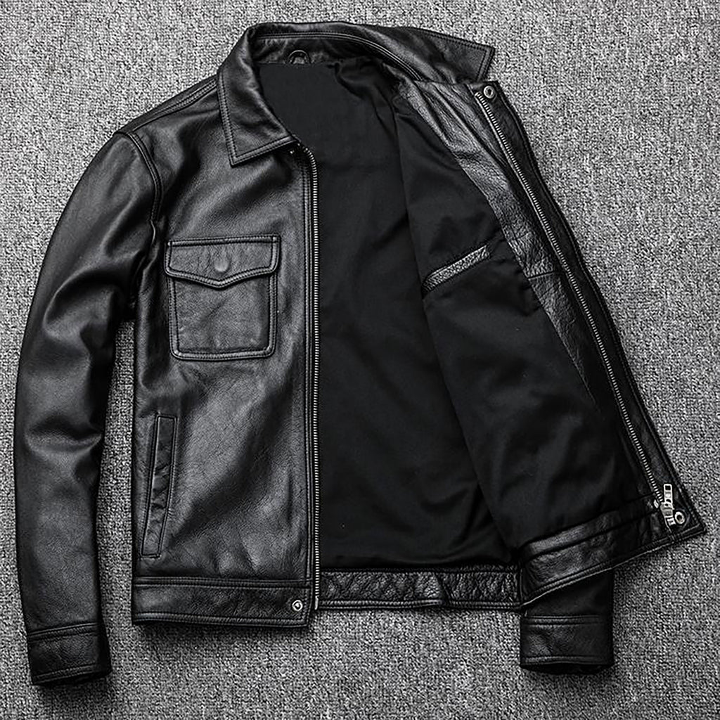 Men's Collar Trendy Leather Jacket