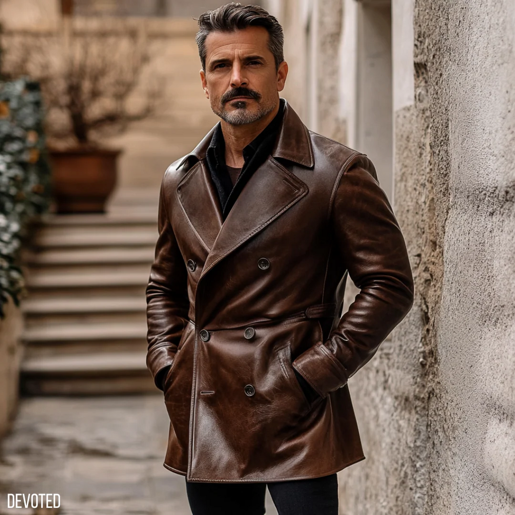 Men's Dark Brown - Pure Leather Sentinel Coat