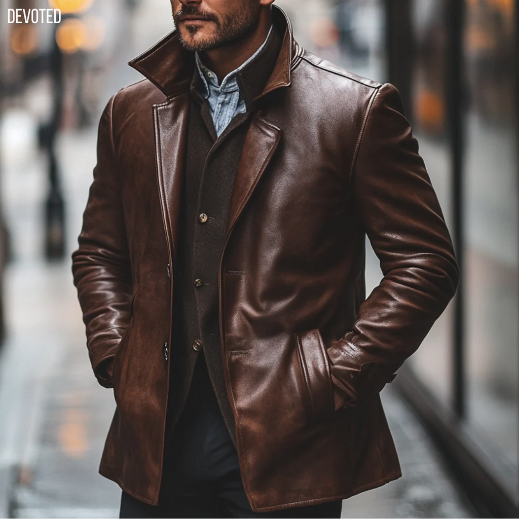 Men's Dark Brown - Pure Leather Sentinel Coat