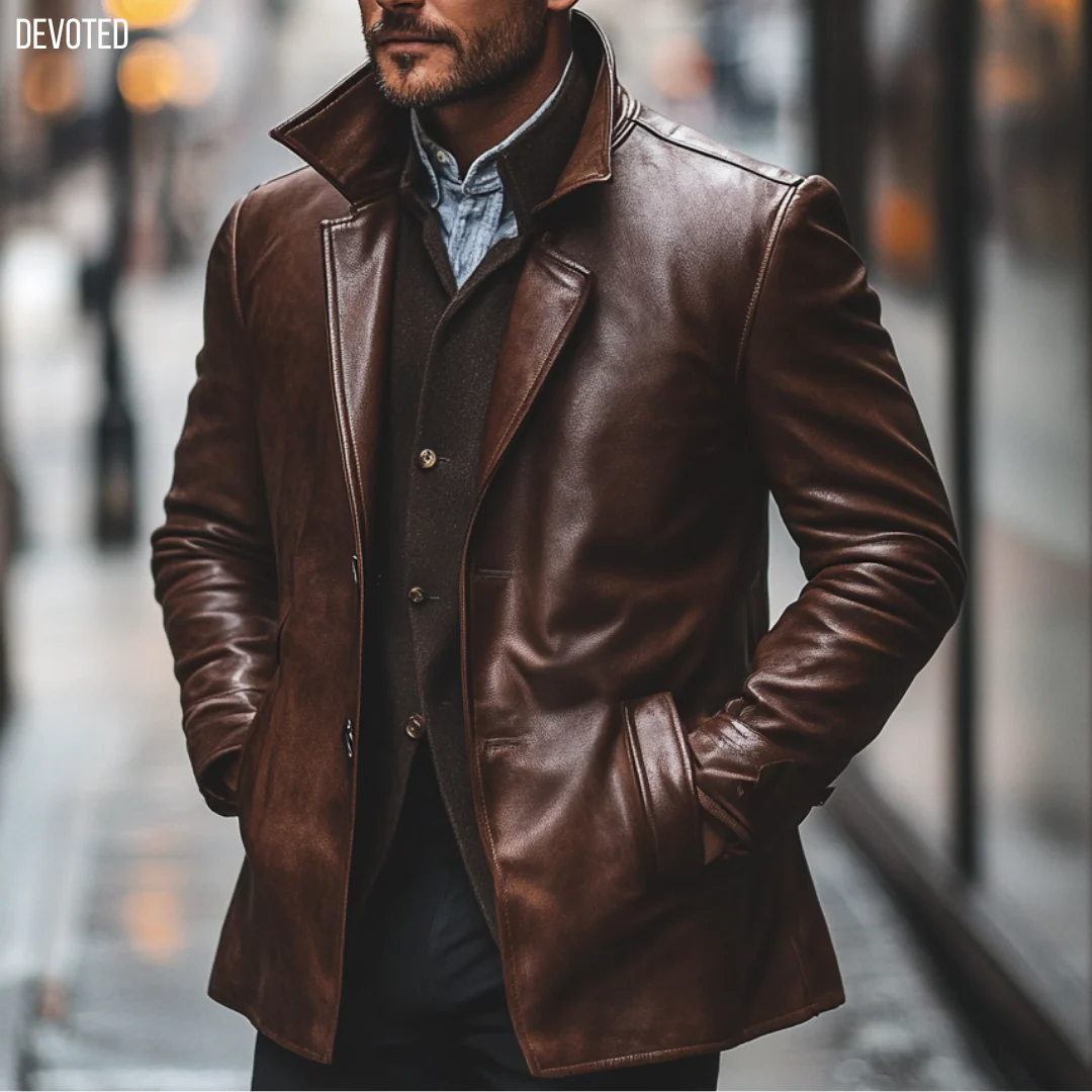 Men's Dark Brown - Pure Leather Sentinel Coat
