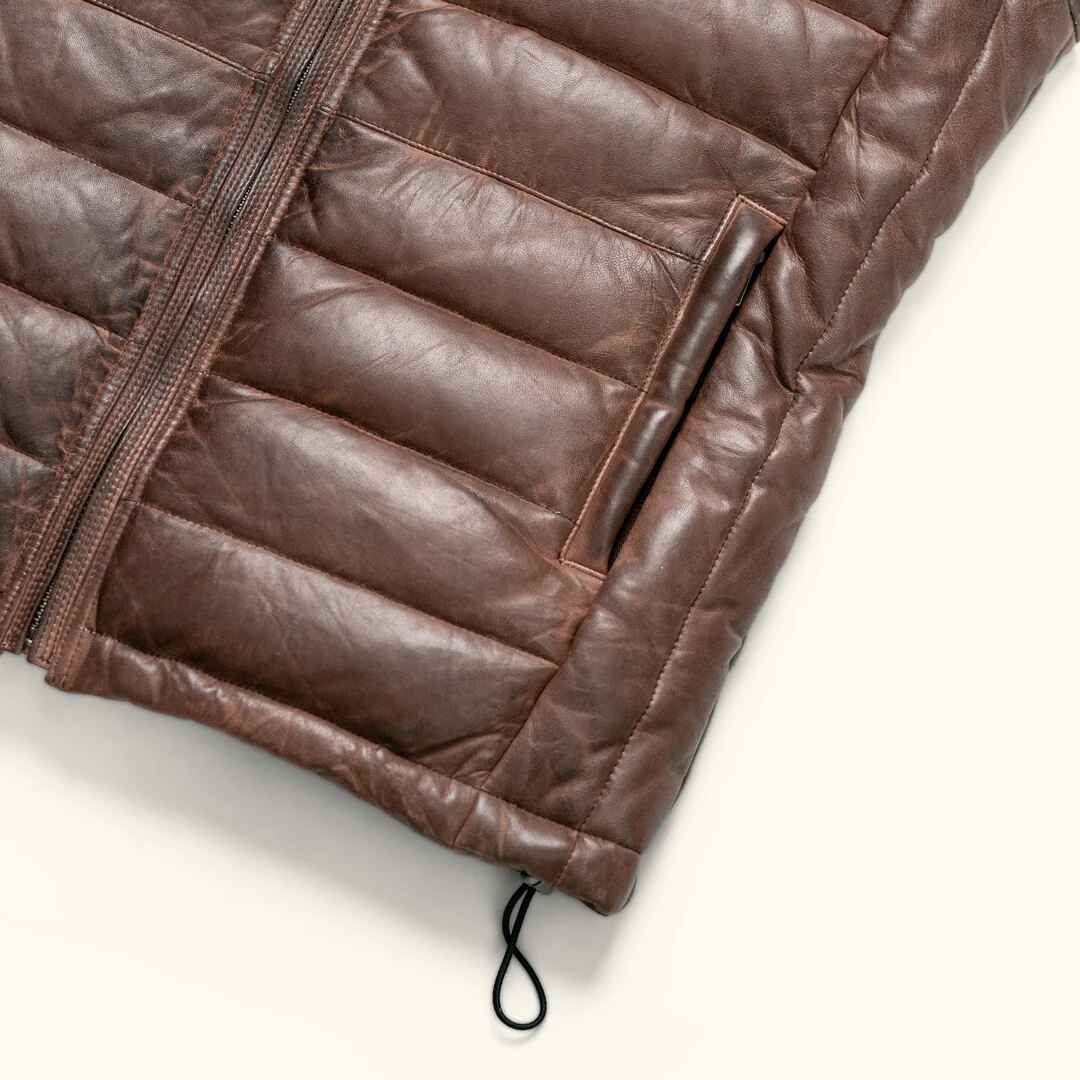 Men's Dark Brown Bridger Leather Down Vest