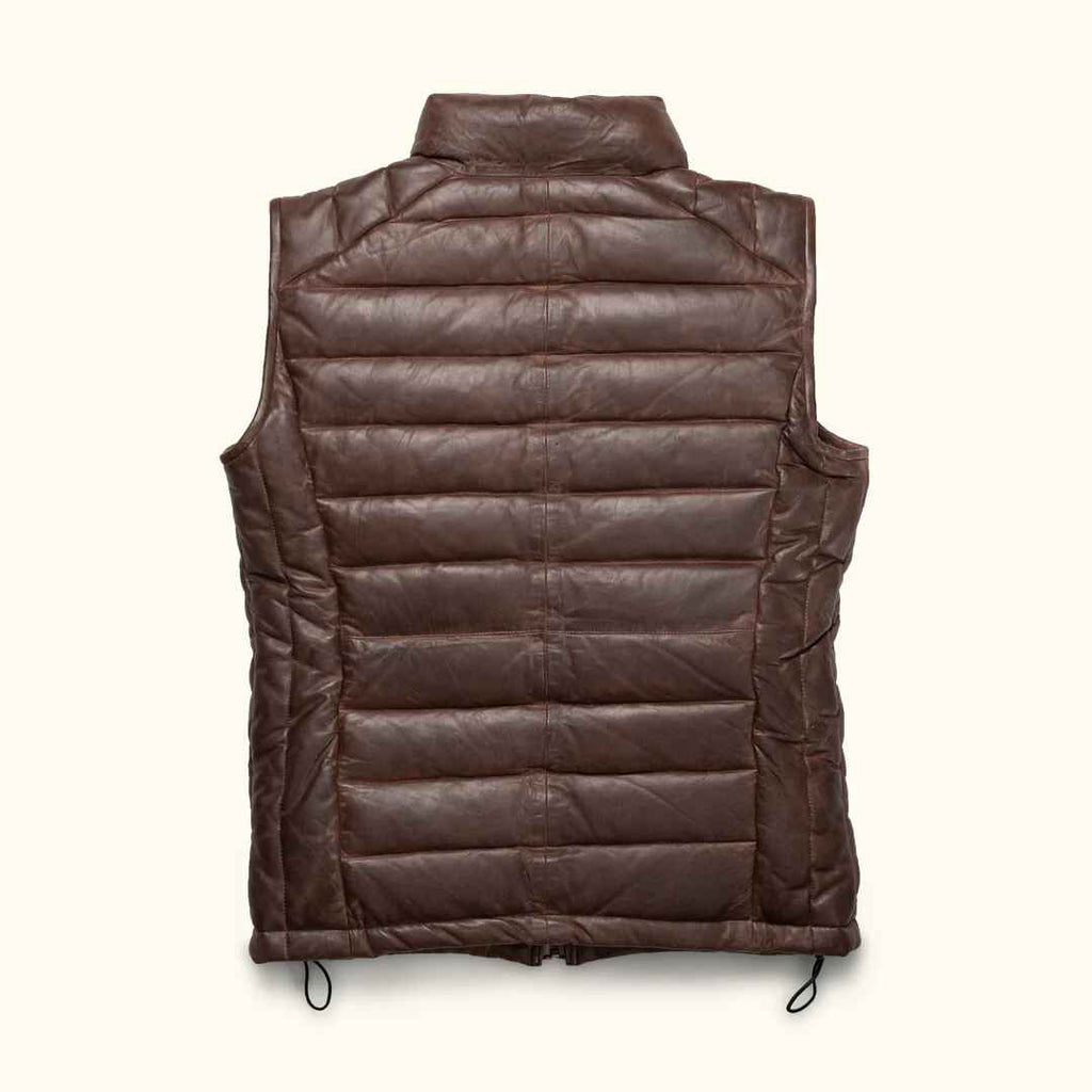 Men's Dark Brown Bridger Leather Down Vest