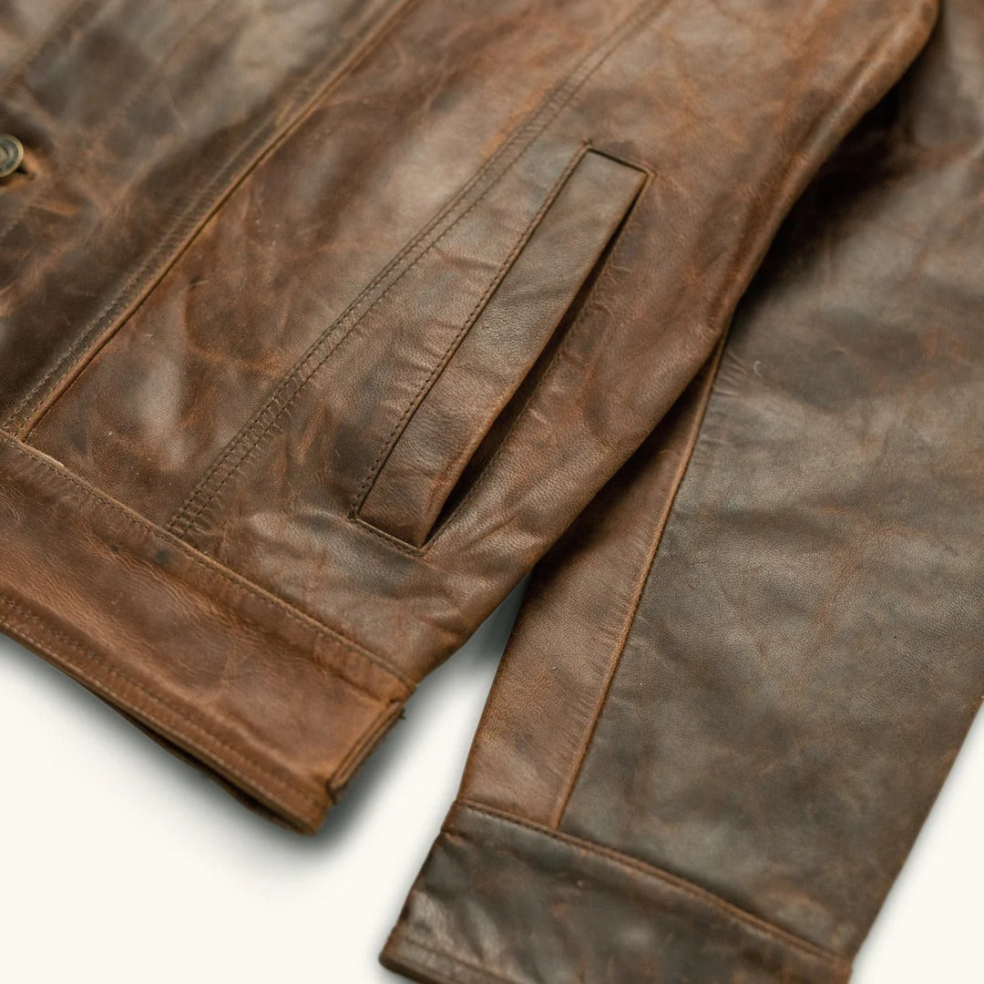 Men's Dark Brown Driggs Leather Jacket