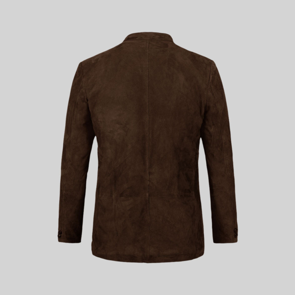 Men's Dark Brown Three Button Leather Blazer