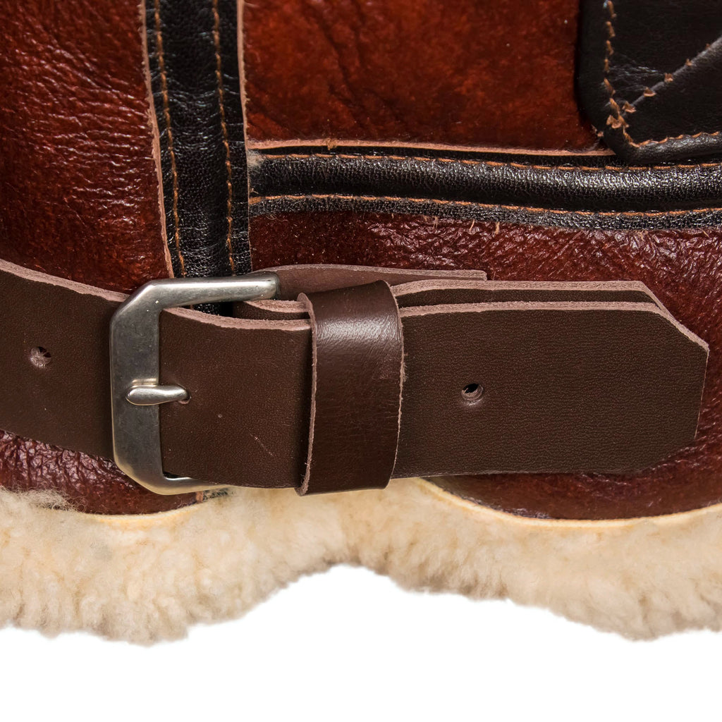 Men's Dark Brown with White Fur Shearling Leather Jacket