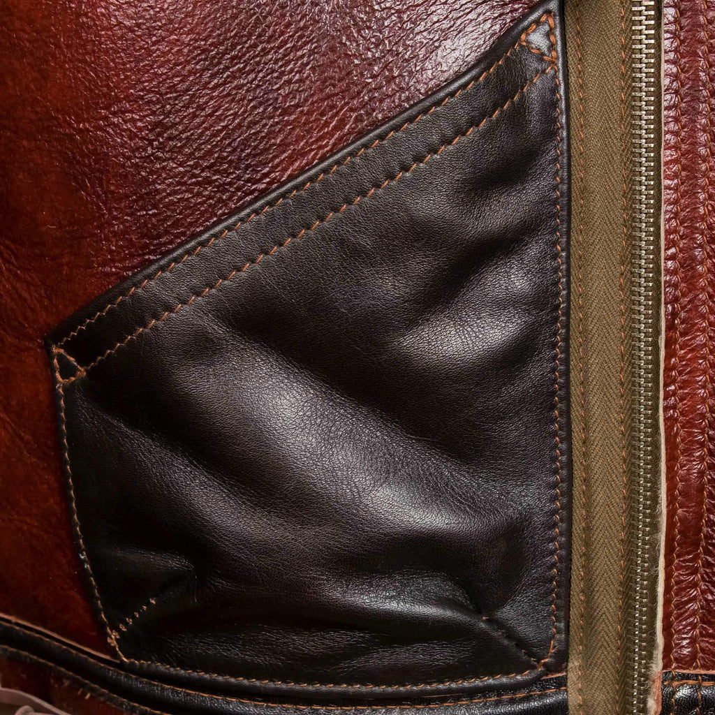 Men's Dark Brown with White Fur Shearling Leather Jacket