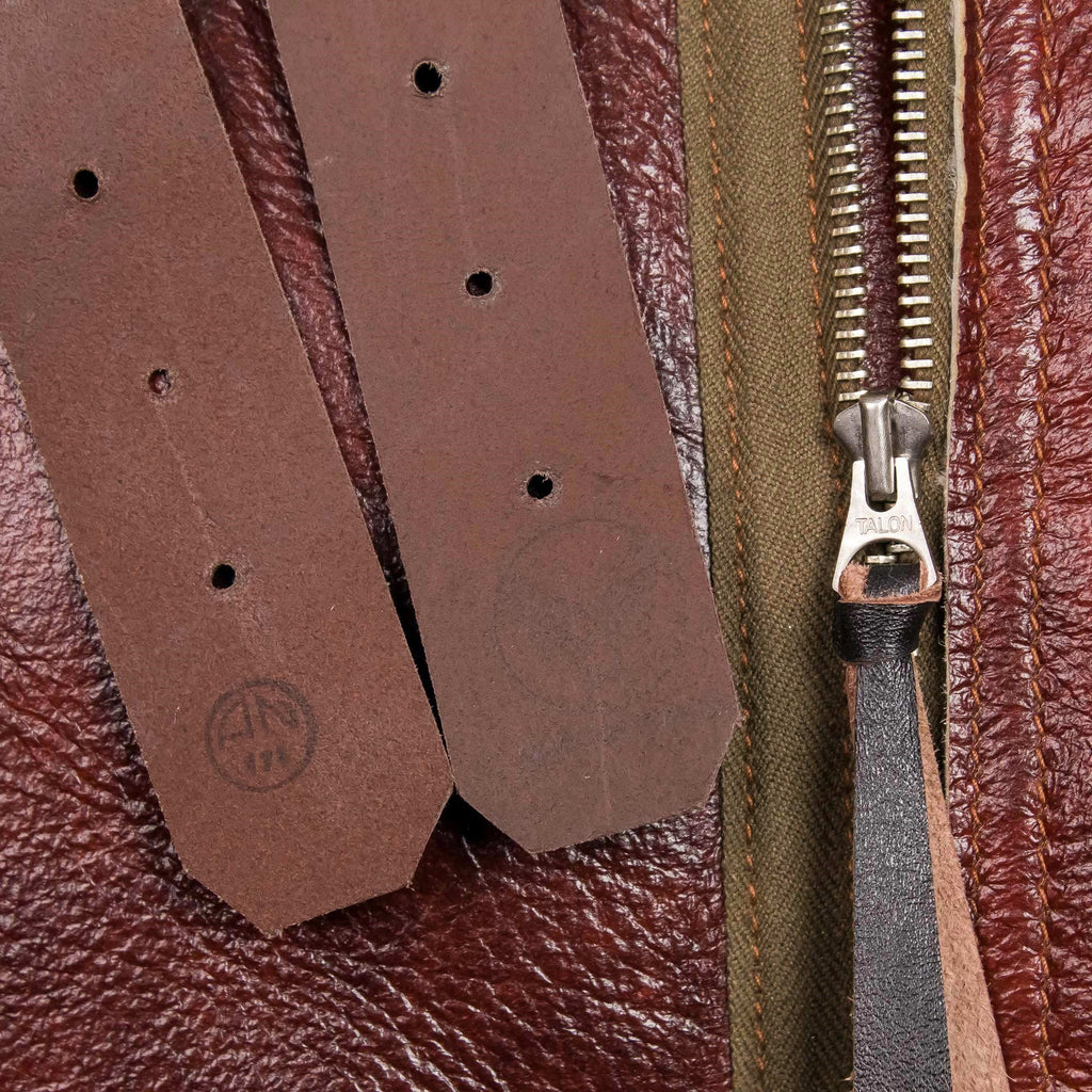 Men's Dark Brown with White Fur Shearling Leather Jacket