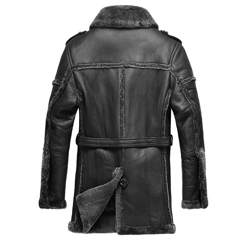 Men's Designer Black Shearling Sheepskin Coat