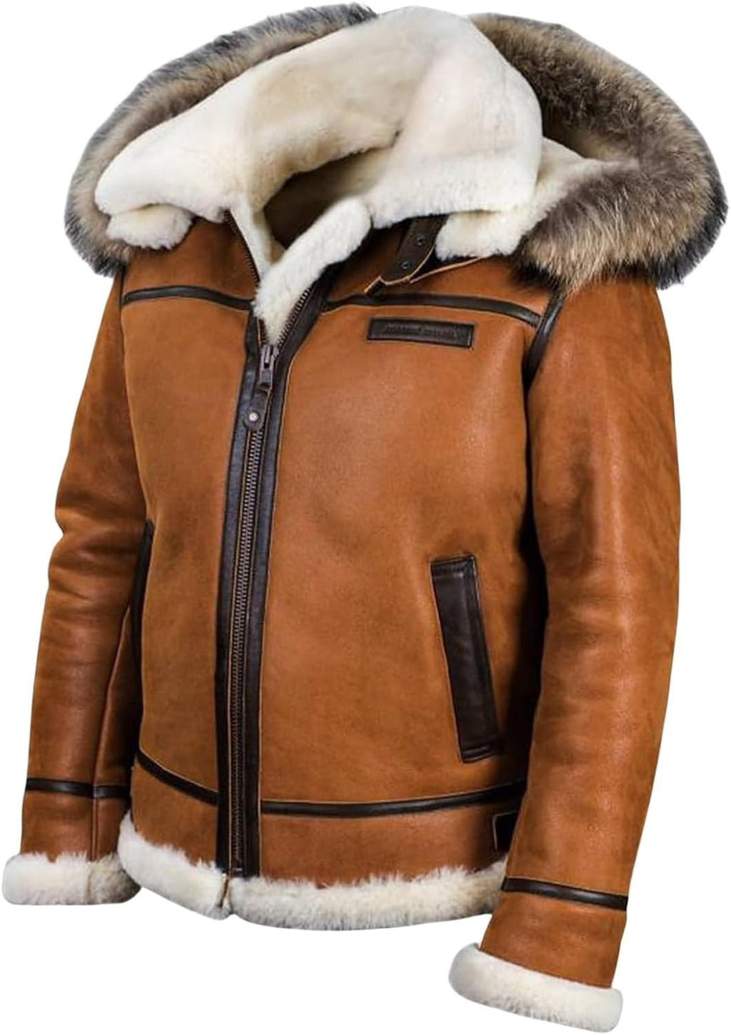 Men’s Faux Shearling Rancher Aviator Bomber Jacket