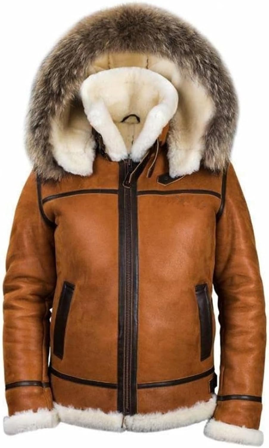 Men’s Faux Shearling Rancher Aviator Bomber Jacket