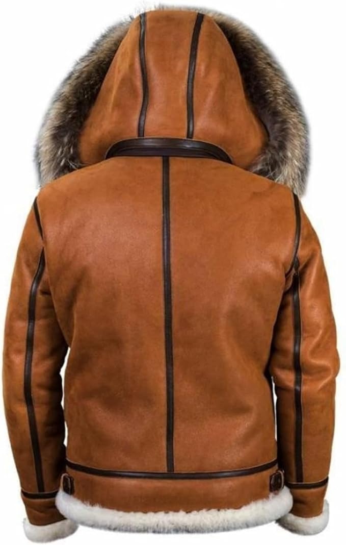 Men’s Faux Shearling Rancher Aviator Bomber Jacket