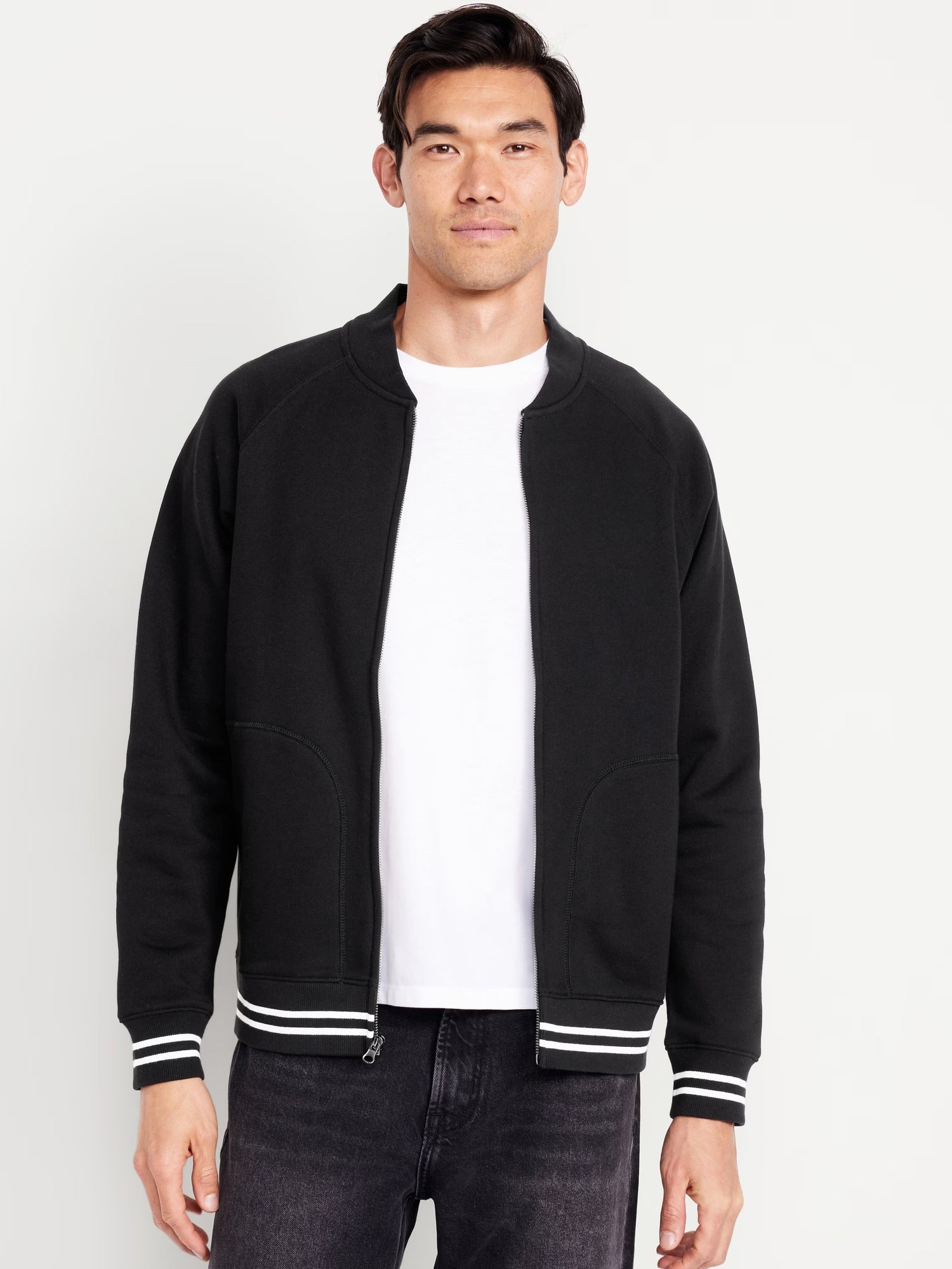 Men's Fleece Bomber Style Light Weight Jacket