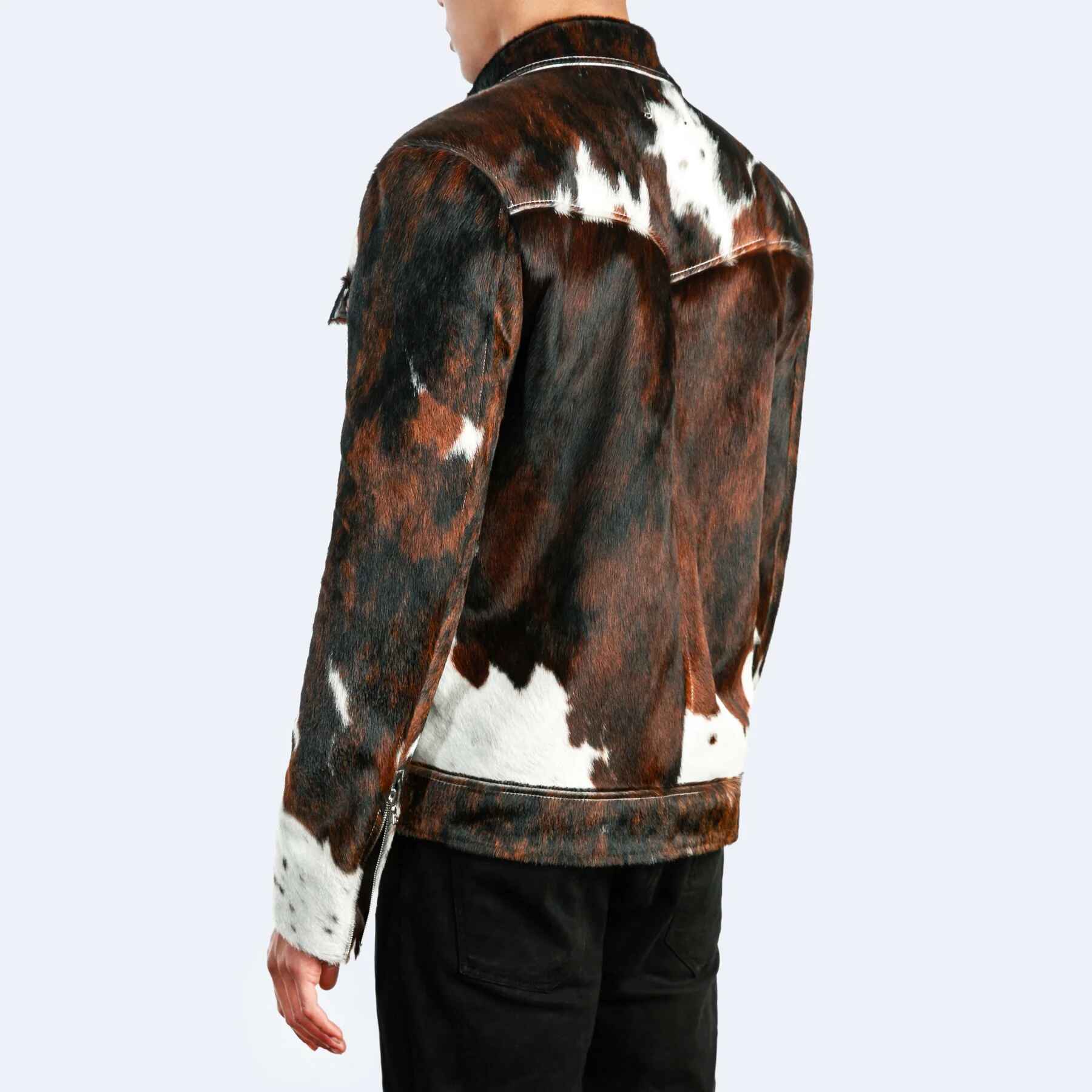 Men's Frederick Two Front Pockets Cow Hide Leather Jacket